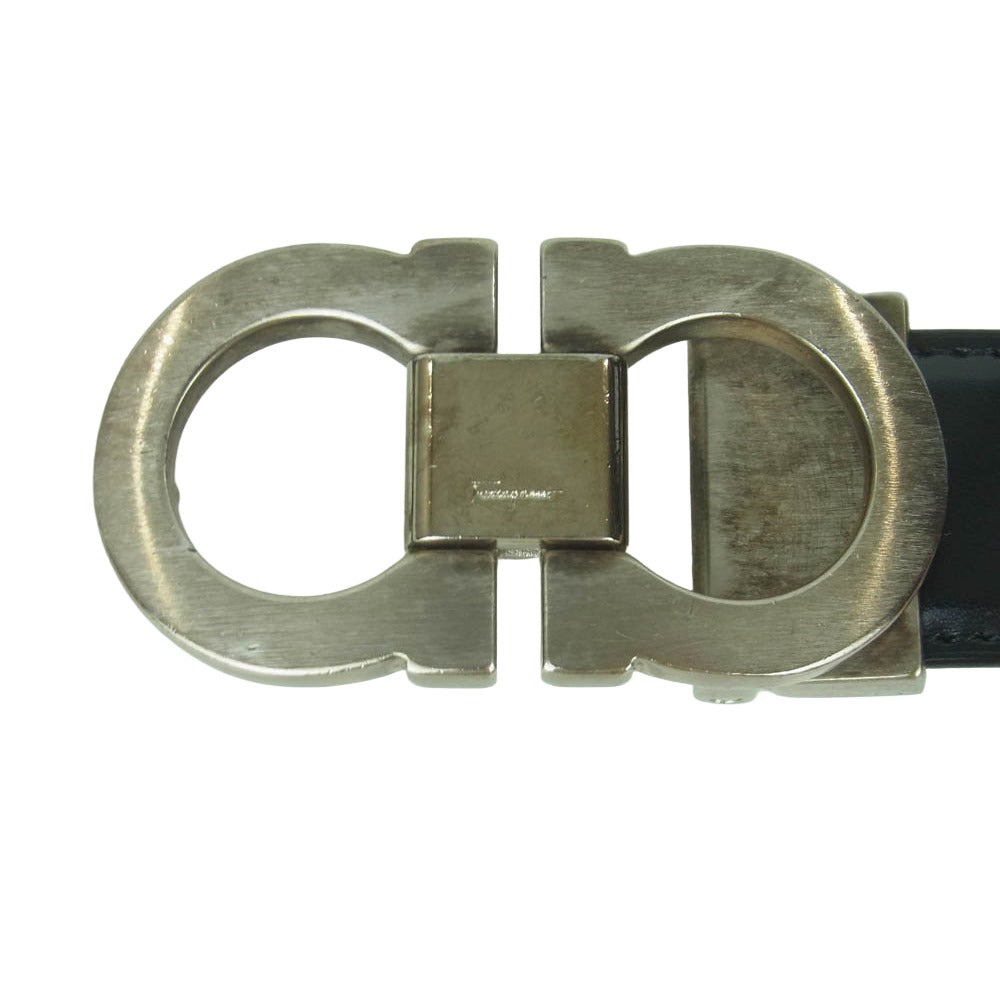 Salvatore Ferragamo サルヴァトーレフェラガモ ダブルガンチーニ レザー ベルト ブラック系【中古】