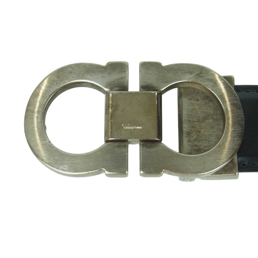Salvatore Ferragamo サルヴァトーレフェラガモ ダブルガンチーニ レザー ベルト ブラック系【中古】