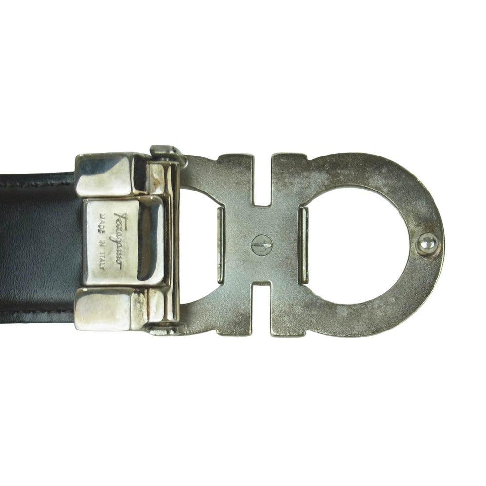 Salvatore Ferragamo サルヴァトーレフェラガモ ダブルガンチーニ レザー ベルト ブラック系【中古】