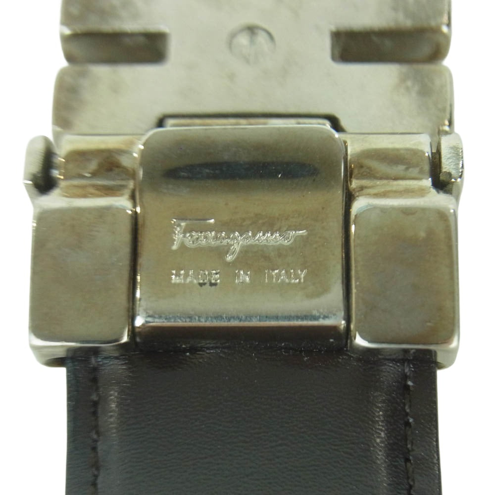Salvatore Ferragamo サルヴァトーレフェラガモ ダブルガンチーニ レザー ベルト ブラック系【中古】