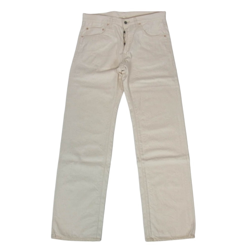ONI DENIM 鬼デニム ONI271-ECRU 12.4oz Organic Cotton Ecru Denim Wide Straight オーガニックコットン ホワイトデニム ワイドストレート デニム パンツ W34 ホワイト系 34【極上美品】【中古】