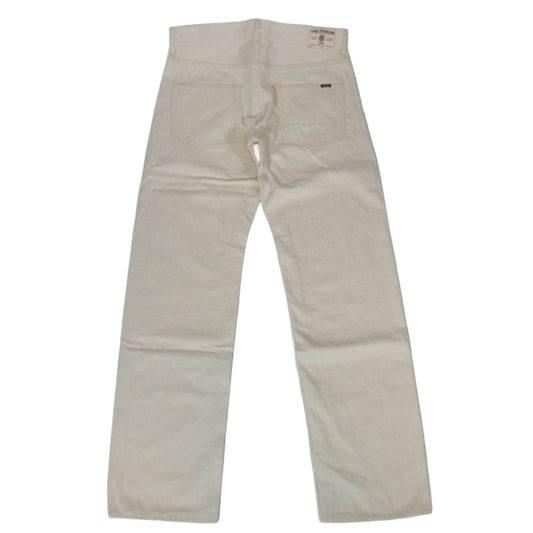 ONI DENIM 鬼デニム ONI271-ECRU 12.4oz Organic Cotton Ecru Denim Wide Straight オーガニックコットン ホワイトデニム ワイドストレート デニム パンツ W34 ホワイト系 34【極上美品】【中古】