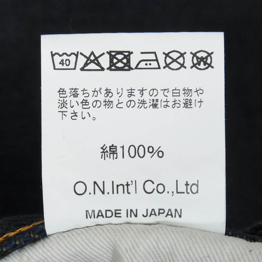 ONI DENIM 鬼デニム ONI200ZR-OLV Secret Denim weft Olive Wide Straight 20oz シークレットデニム 緯糸オリーブ ワイドストレート デニム パンツ W30 インディゴブルー系 30【極上美品】【中古】