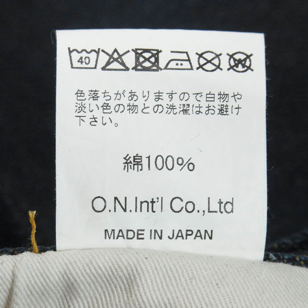 ONI DENIM 鬼デニム ONI200ZR-OLV Secret Denim weft Olive Wide Straight 20oz シークレットデニム 緯糸オリーブ ワイドストレート デニム パンツ W29 インディゴブルー系 29【極上美品】【中古】
