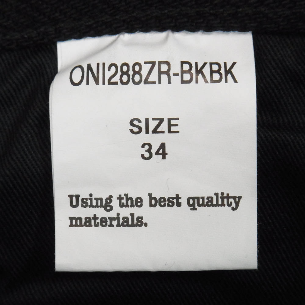 ONI DENIM 鬼デニム ONI288ZR-BKBK 20oz シークレット ブラックデニム レギュラーストレート デニム パンツ W34 ブラック系 34【極上美品】【中古】
