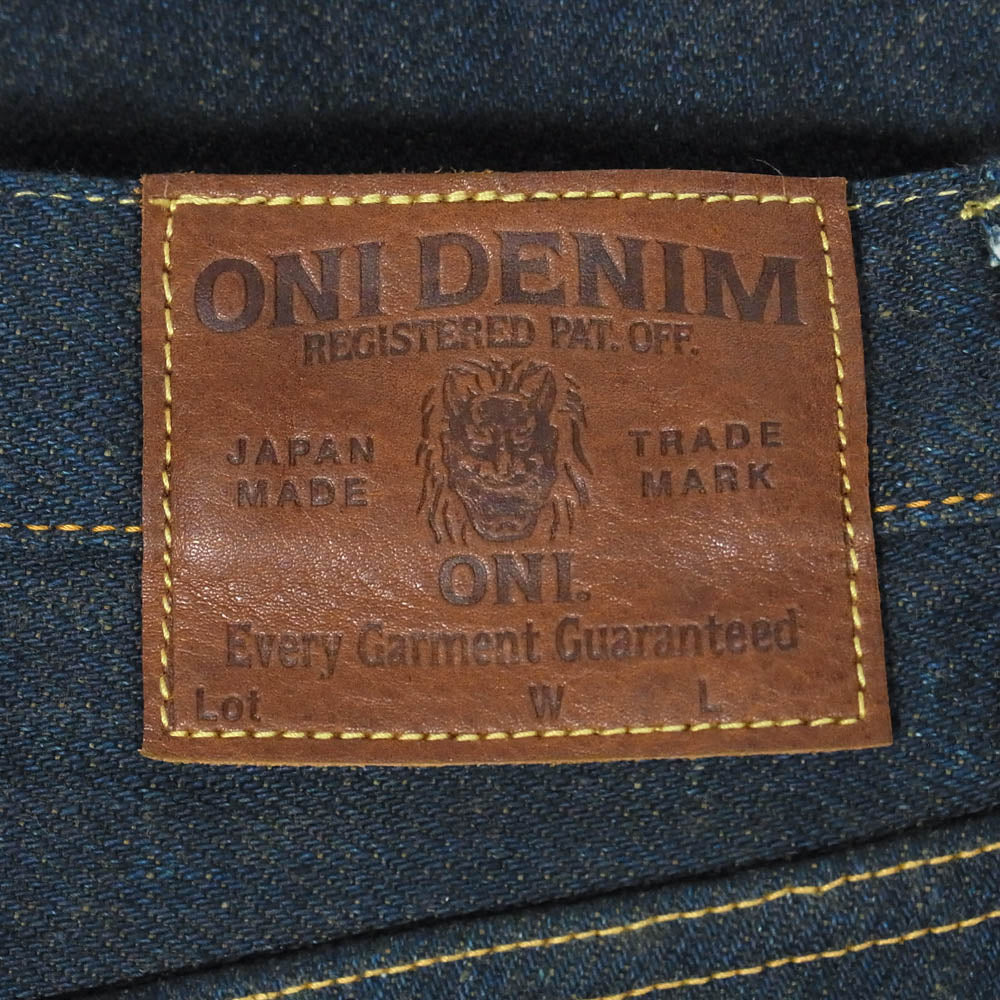ONI DENIM 鬼デニム ONI200ZR-OLV Secret Denim weft Olive Wide Straight 20oz シークレットデニム 緯糸オリーブ ワイドストレート デニム パンツ W31 インディゴブルー系 31【極上美品】【中古】