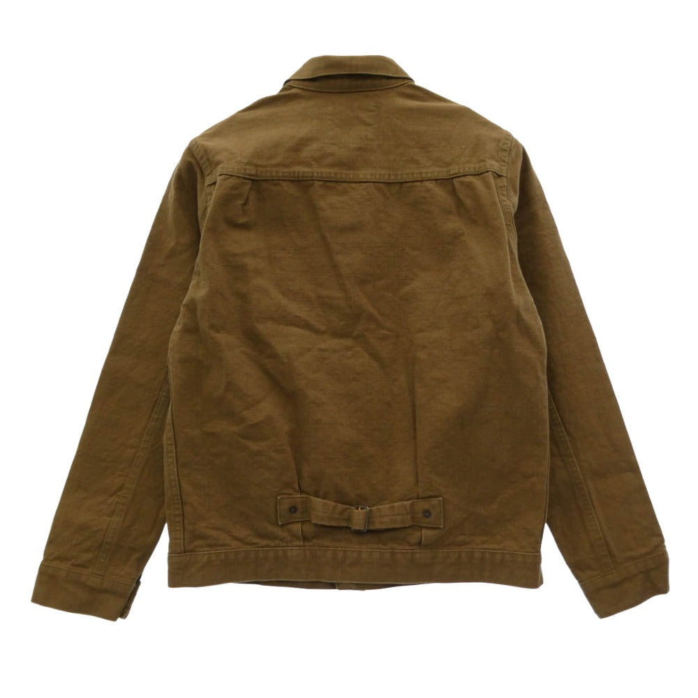 ONI DENIM 鬼デニム ONI-01507L-HOX-BRK 13oz Sulfur dye Heavy Oxford Brown Khaki Type 1 Jacket 硫化ヘビーオックス 1stタイプ ジャケット ブラウン系 40【新古品】【未使用】【中古】