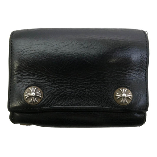 CHROME HEARTS クロムハーツ（原本有） 2246-304-0300-0200 3Fold 3フォールド レザー ウォレット 3つ折り 財布 ブラック系【中古】