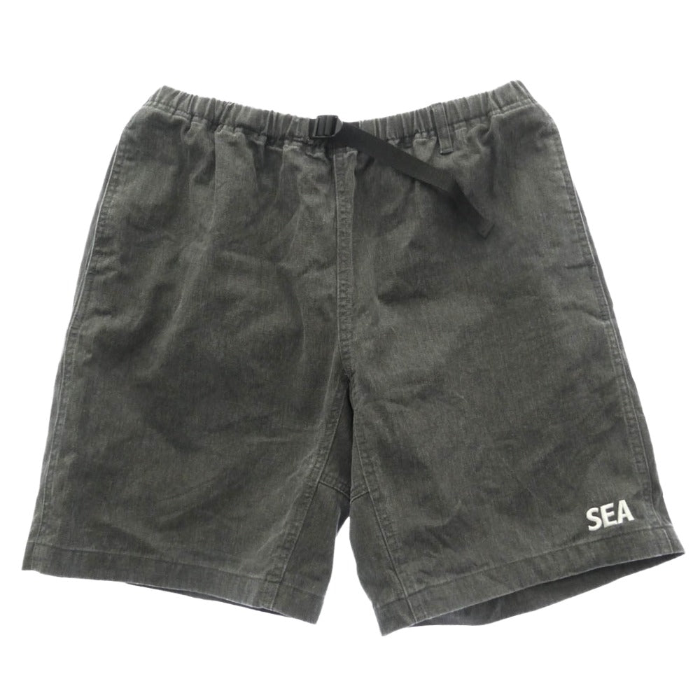 WIND AND SEA ウィンダンシー WDS-O-ESPT-25-Q3-PT-01 ESS SEA SHORTS エッセンシャルシー ショーツ コットン ショートパンツ ブラック系 XL【中古】