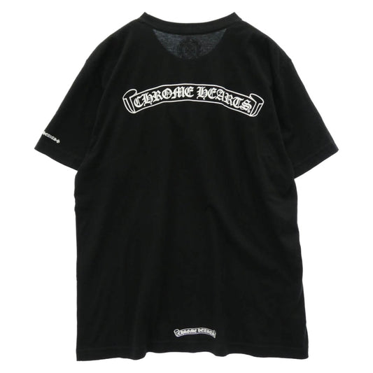 CHROME HEARTS クロムハーツ（原本無） 国内正規品 スクロール ラベル ポケット プリント 半袖 Tシャツ ブラック系 L【美品】【中古】