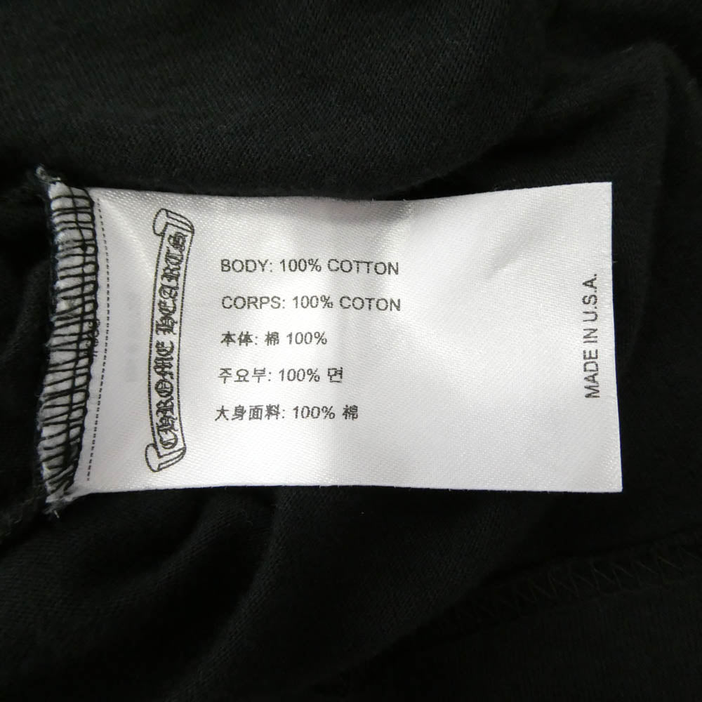 CHROME HEARTS クロムハーツ（原本無） 国内正規品 スクロール ラベル ポケット プリント 半袖 Tシャツ ブラック系 L【美品】【中古】