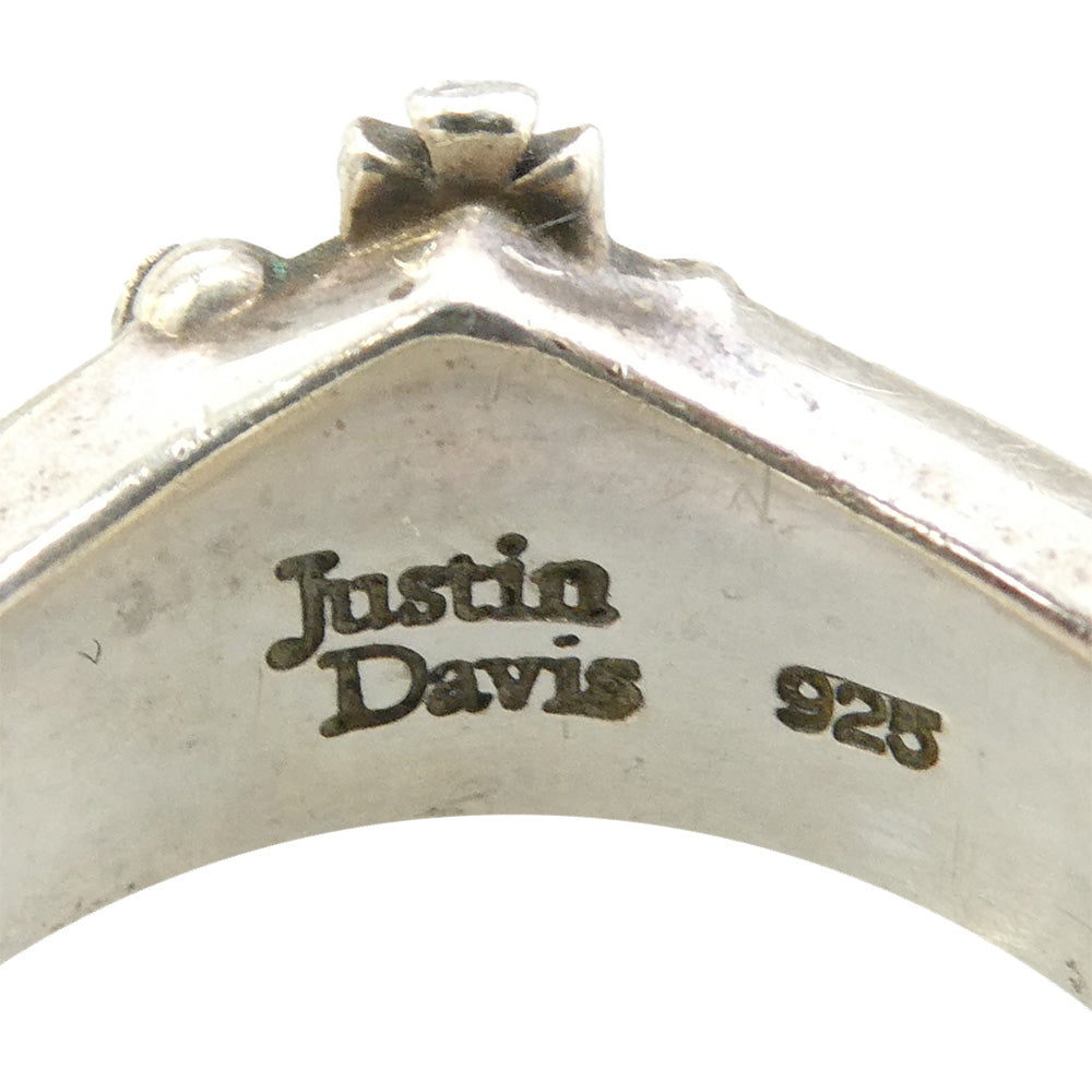 Justin Davis ジャスティンデイビス SRJ672 LONELY KNIGHT ロンリー ナイト オニキス リング シルバー系 15号【中古】