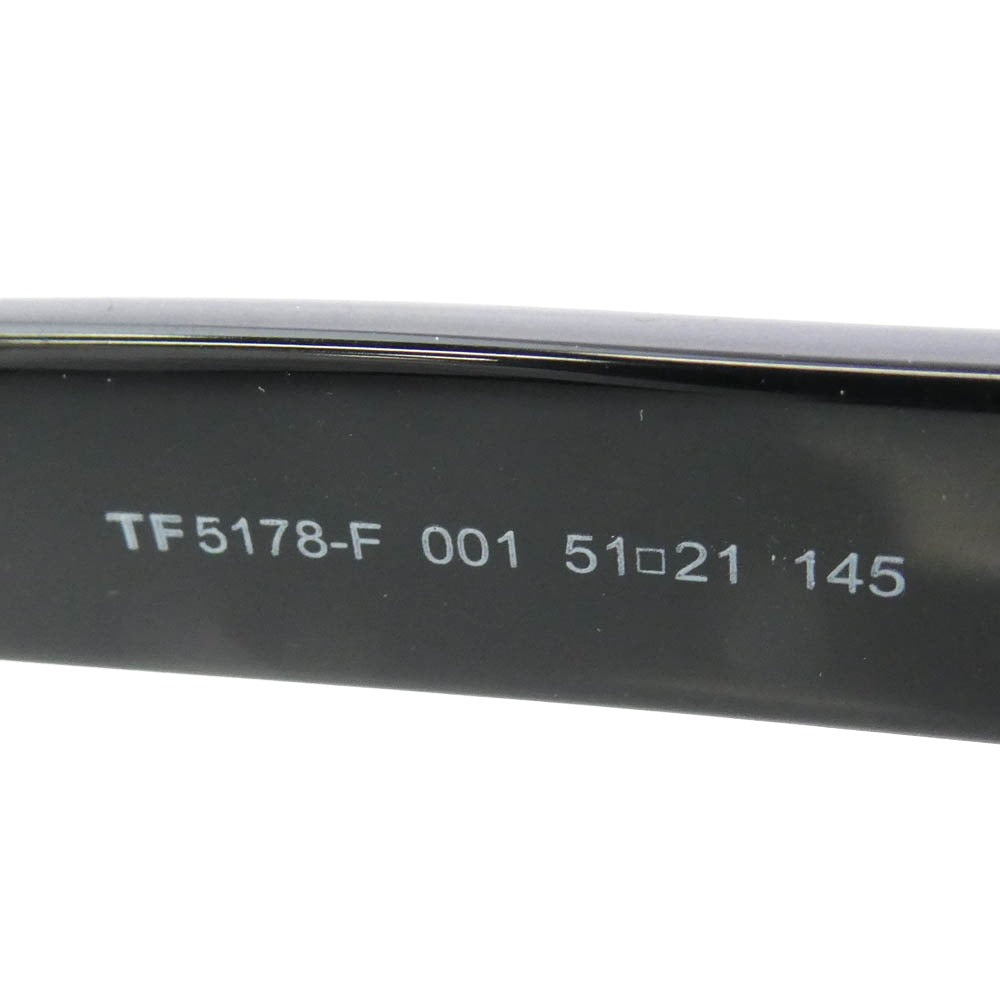 TOM FORD トムフォード TF5178-F アジアンフィット メガネ ウェリントンシェイプ アセテート 眼鏡 アイウェア フレーム：ブラック系 レンズ:クリア 51□21 145【中古】