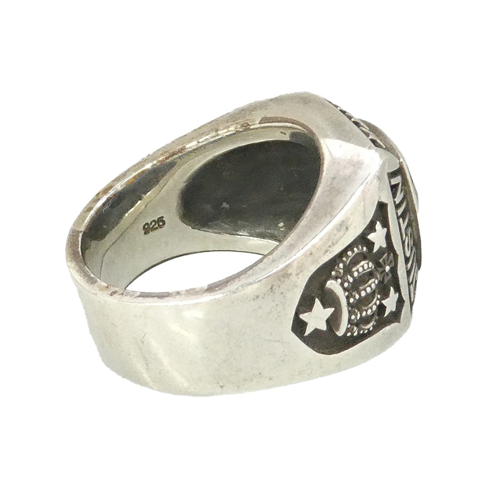 Justin Davis ジャスティンデイビス SRF110 MARSHAL Ring マーシャルリング オニキス クラウン クロス ロゴ リング 約18.5号【中古】
