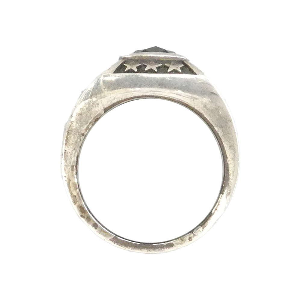 Justin Davis ジャスティンデイビス SRF110 MARSHAL Ring マーシャルリング オニキス クラウン クロス ロゴ リング 約18.5号【中古】