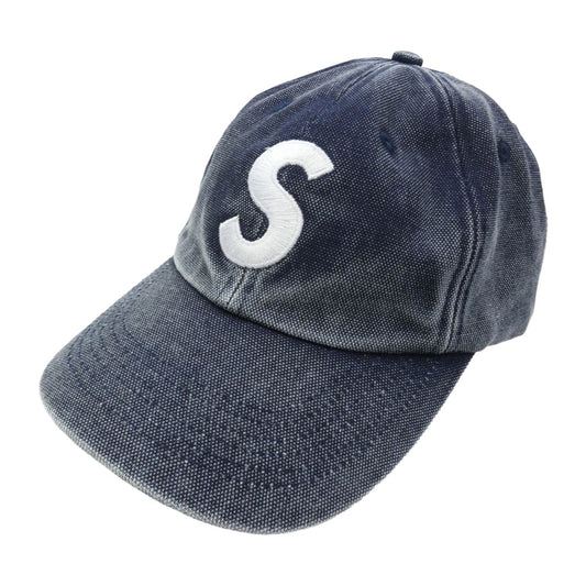 Supreme シュプリーム 26SS Pigment Coated S Logo 6-Panel ピグメント コーテッド ウォッシュ加工 Sロゴ 6パネル キャップ 帽子 ネイビー系【美品】【中古】