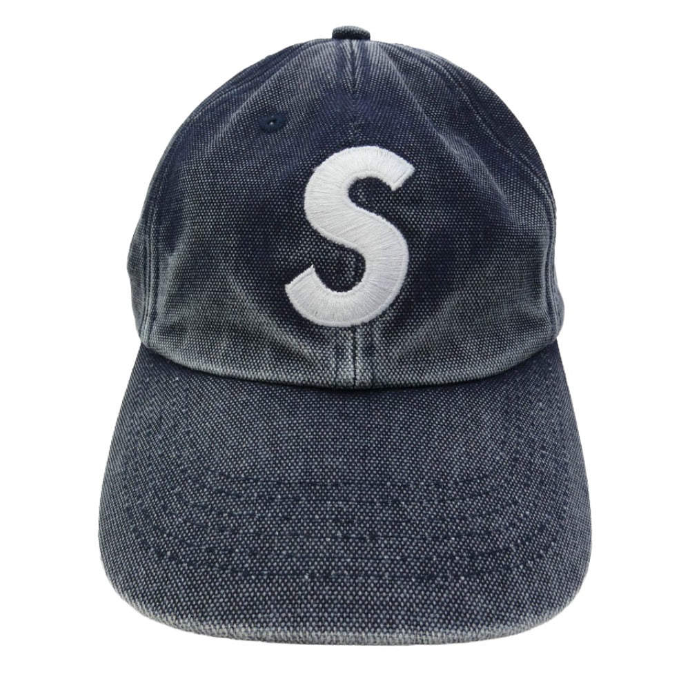 Supreme シュプリーム 26SS Pigment Coated S Logo 6-Panel ピグメント コーテッド ウォッシュ加工 Sロゴ 6パネル キャップ 帽子 ネイビー系【美品】【中古】