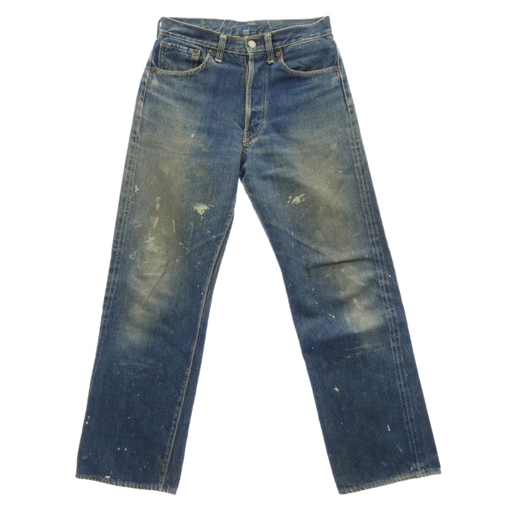 Levi's リーバイス VINTAGE ヴィンテージ 50s 60s 501XX 隠しリベット 裏刻印無 Vステッチ セルビッジ ボタンフライ センターオフセット デニム パンツ インディゴブルー系 実寸W28【中古】