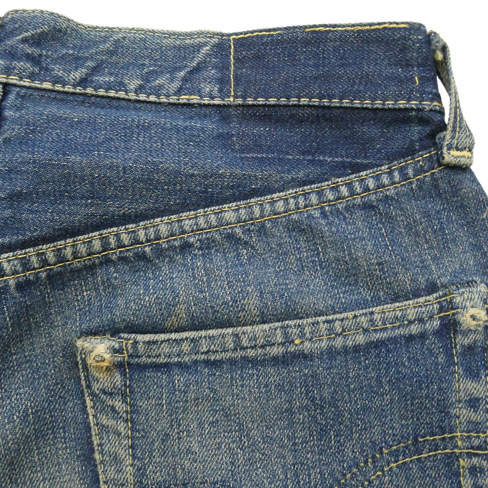 Levi's リーバイス VINTAGE ヴィンテージ 50s 60s 501XX 隠しリベット 裏刻印無 Vステッチ セルビッジ ボタンフライ センターオフセット デニム パンツ インディゴブルー系 実寸W28【中古】