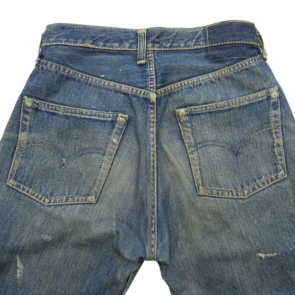 Levi's リーバイス VINTAGE ヴィンテージ 50s 60s 501XX 隠しリベット 裏刻印無 Vステッチ セルビッジ ボタンフライ センターオフセット デニム パンツ インディゴブルー系 実寸W28【中古】