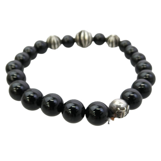 CHROME HEARTS クロムハーツ（原本無） BEAD 8mm ビーズ ブレスレット シルバー系 ブラック系【中古】