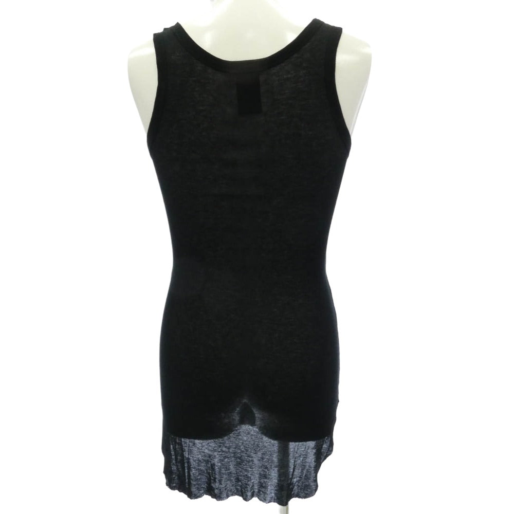 ANN DEMEULEMEESTER アンドゥムルメステール プリント ノースリーブ タンクトップ カットソー ブラック系 40【中古】