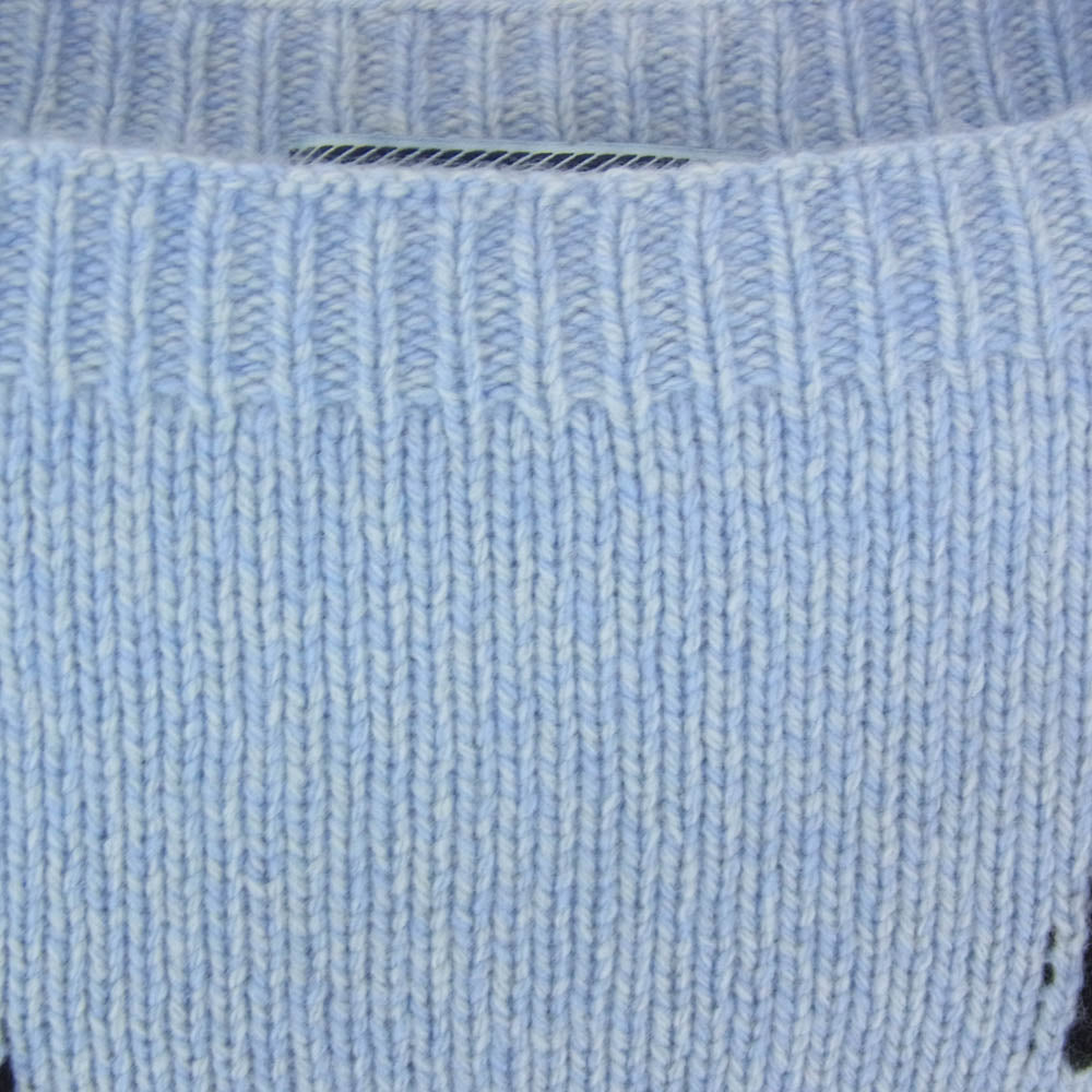 PRADA プラダ 18AW Spider intarsia wool and cashmere blend sweater スパイダー カシミヤ混 ウール ニット セーター ライトブルー系 36【中古】