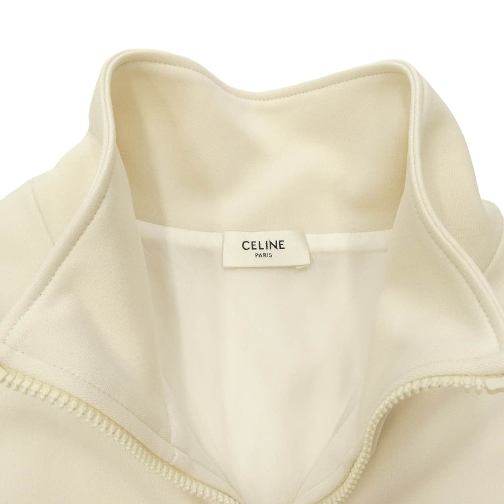 CELINE セリーヌ 23SS 2Y73A121O.01XD Embellished Jersey Track Jacket ジャージ トラックジャケット スタッズ ビジュー ブルゾン オフホワイト系 M【美品】【中古】