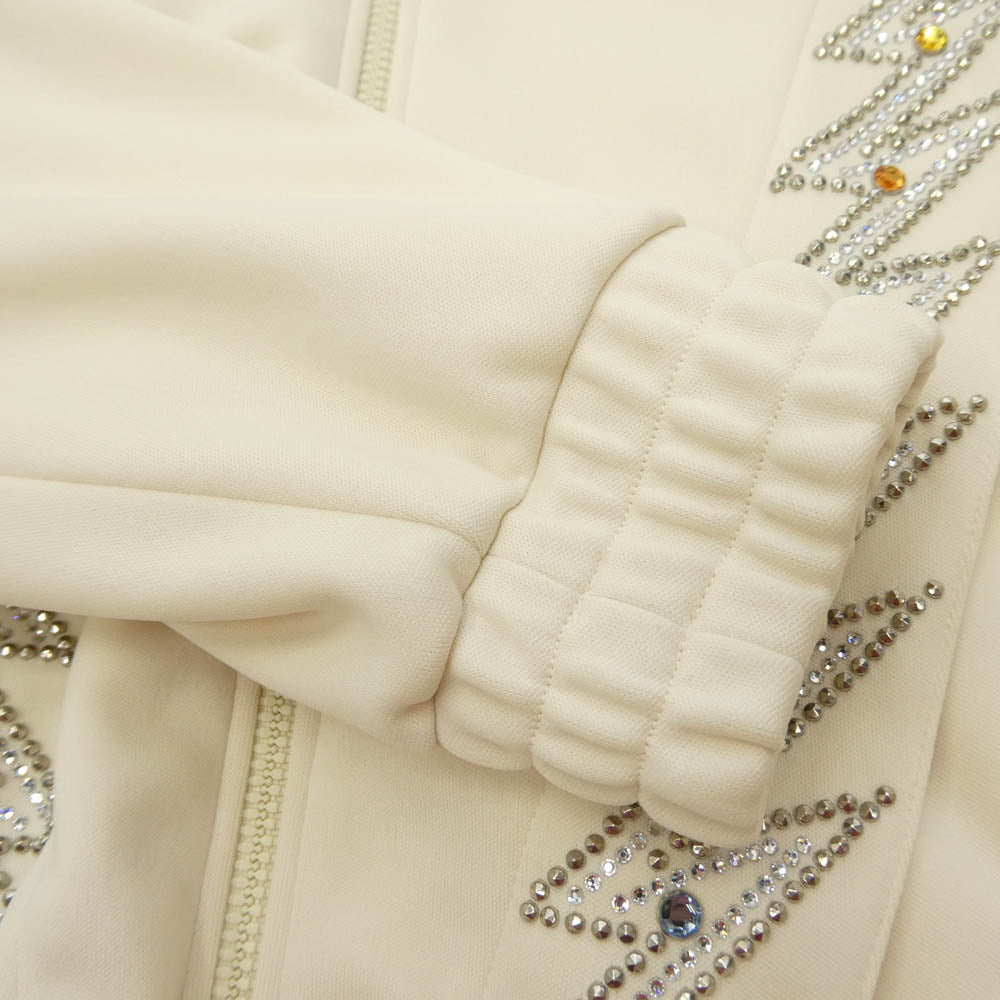 CELINE セリーヌ 23SS 2Y73A121O.01XD Embellished Jersey Track Jacket ジャージ トラックジャケット スタッズ ビジュー ブルゾン オフホワイト系 M【美品】【中古】