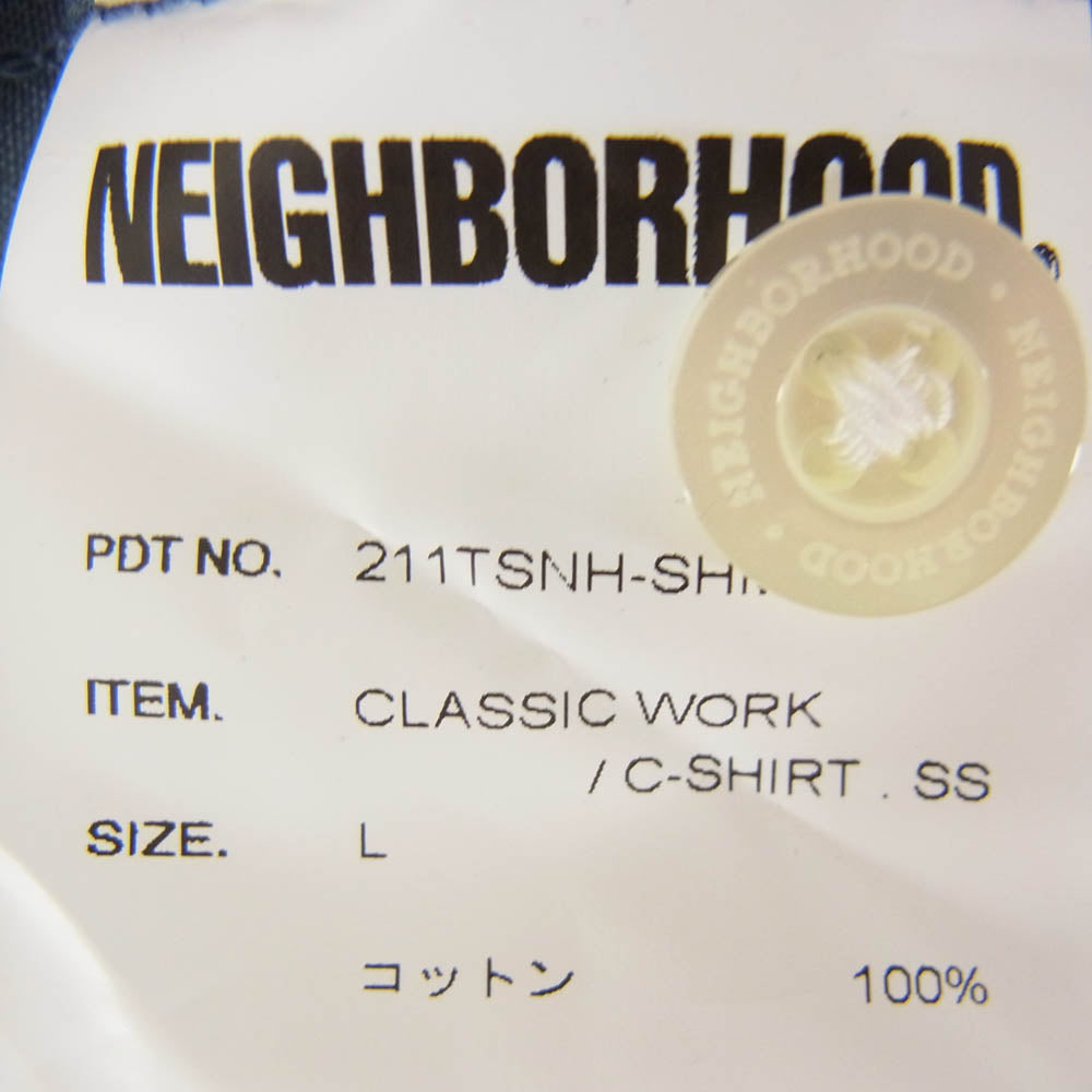 NEIGHBORHOOD ネイバーフッド 21SS 211TSNH-SHM02 CLASSIC WORK C-SHIRT.SS クラシック ワーク シャツ ブルーグレー系 L【新古品】【未使用】【中古】