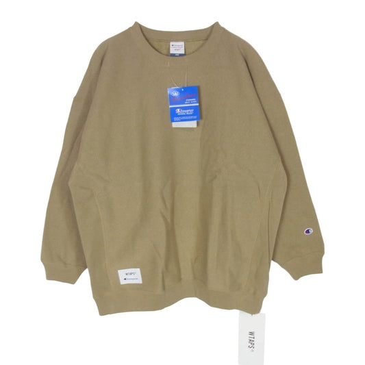 WTAPS ダブルタップス Champion チャンピオン 21AW C8-U037 Champion チャンピオン CREW REVERSE WEAVE リバースウィーブ クルーネック スウェット ベージュ系 L【新古品】【未使用】【中古】