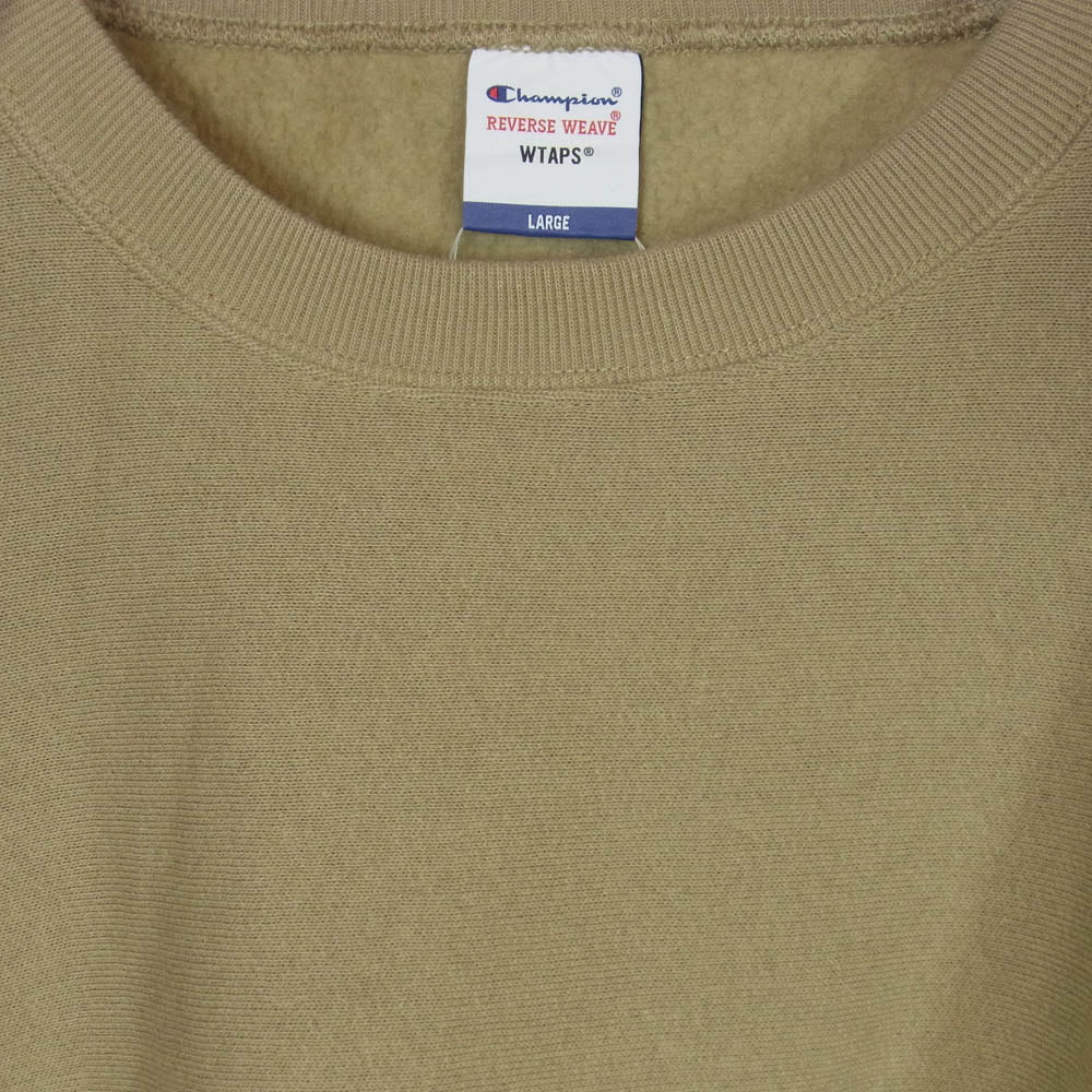 WTAPS ダブルタップス Champion チャンピオン 21AW C8-U037 Champion チャンピオン CREW REVERSE WEAVE リバースウィーブ クルーネック スウェット ベージュ系 L【新古品】【未使用】【中古】
