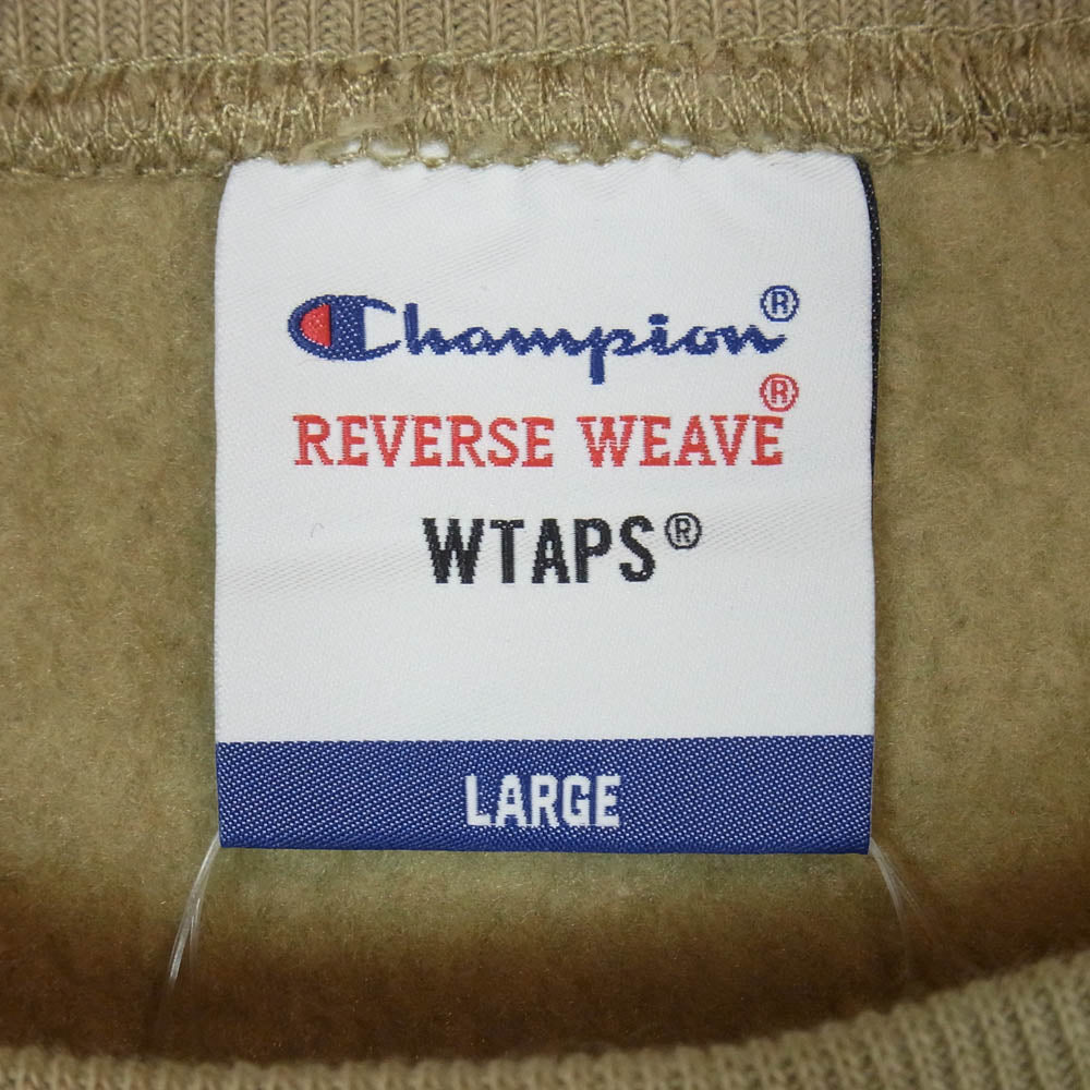 WTAPS ダブルタップス Champion チャンピオン 21AW C8-U037 Champion チャンピオン CREW REVERSE WEAVE リバースウィーブ クルーネック スウェット ベージュ系 L【新古品】【未使用】【中古】