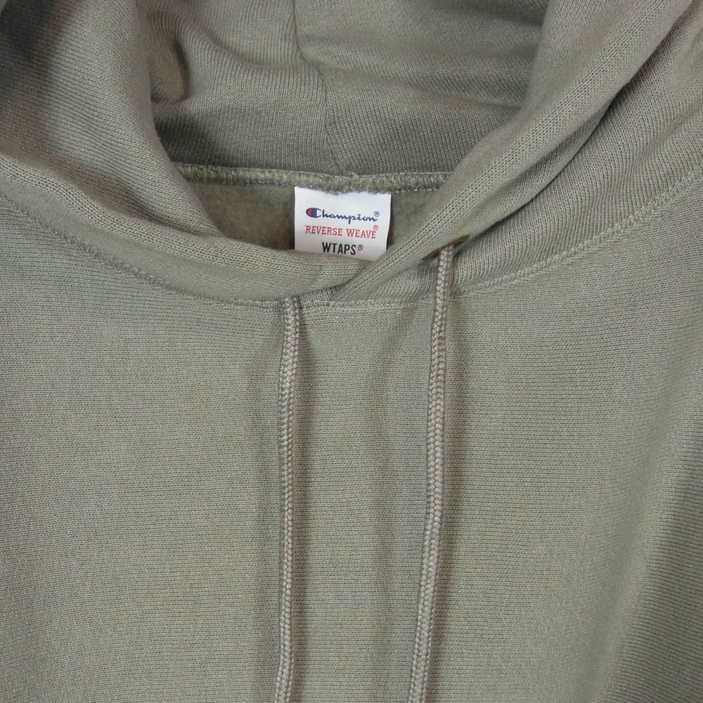 WTAPS ダブルタップス Champion チャンピオン 21AW C8-U126 × Champion REVERSE WEAVE ACADEMY HOODED チャンピオン リバースウィーブ アカデミー フーデッド ロゴ パーカー フーディー オリーブドラブ XL【新古品】【未使用】【中古】