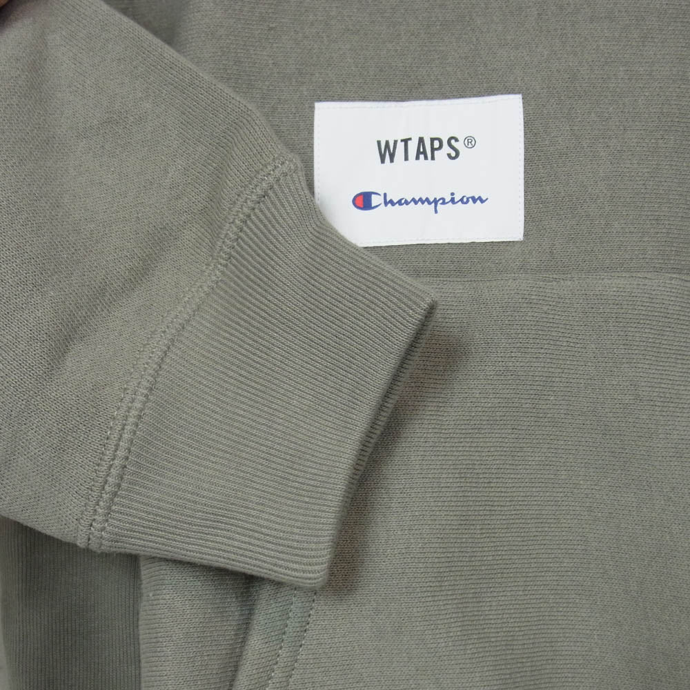 WTAPS ダブルタップス Champion チャンピオン 21AW C8-U126 × Champion REVERSE WEAVE ACADEMY HOODED チャンピオン リバースウィーブ アカデミー フーデッド ロゴ パーカー フーディー オリーブドラブ XL【新古品】【未使用】【中古】