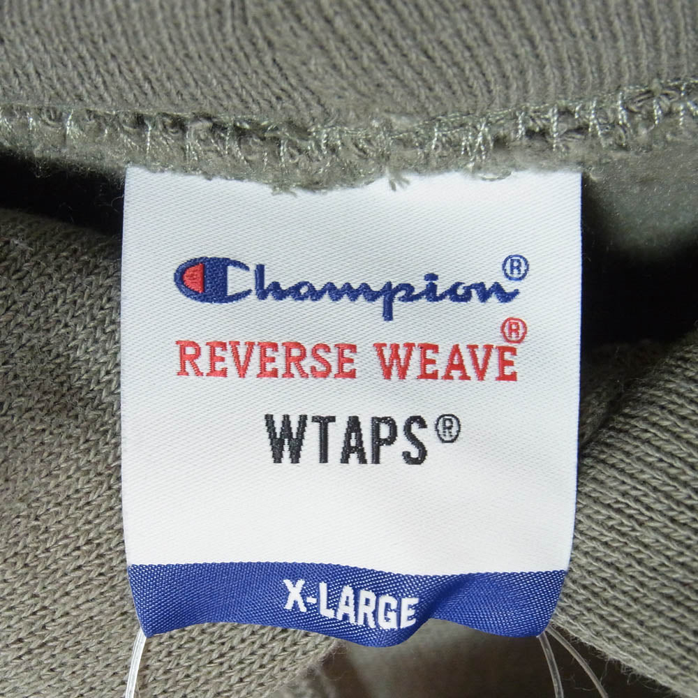 WTAPS ダブルタップス Champion チャンピオン 21AW C8-U126 × Champion REVERSE WEAVE ACADEMY HOODED チャンピオン リバースウィーブ アカデミー フーデッド ロゴ パーカー フーディー オリーブドラブ XL【新古品】【未使用】【中古】