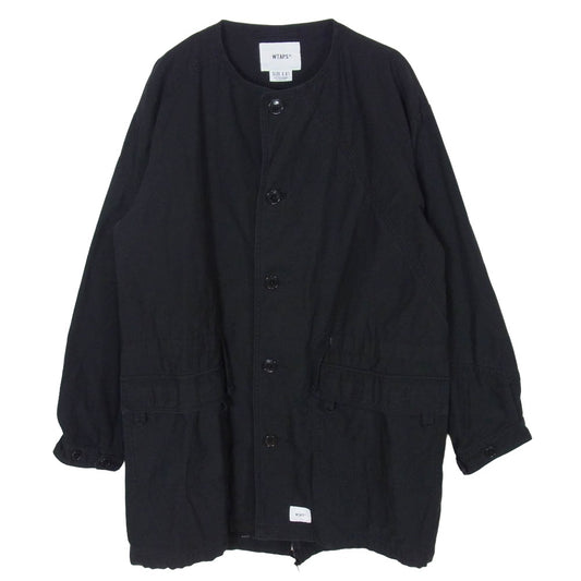 WTAPS ダブルタップス 18SS 181WVDT-JKM01 PEEP JACKET NYCO SATIN ピープ ジャケット コットンサテン アウター ノーカラー コート ブラック系 1【中古】