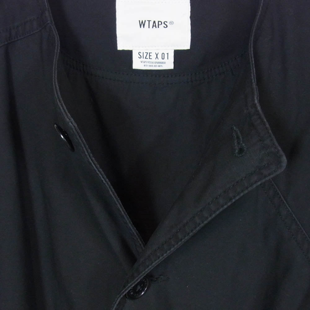WTAPS ダブルタップス 18SS 181WVDT-JKM01 PEEP JACKET NYCO SATIN ピープ ジャケット コットンサテン アウター ノーカラー コート ブラック系 1【中古】