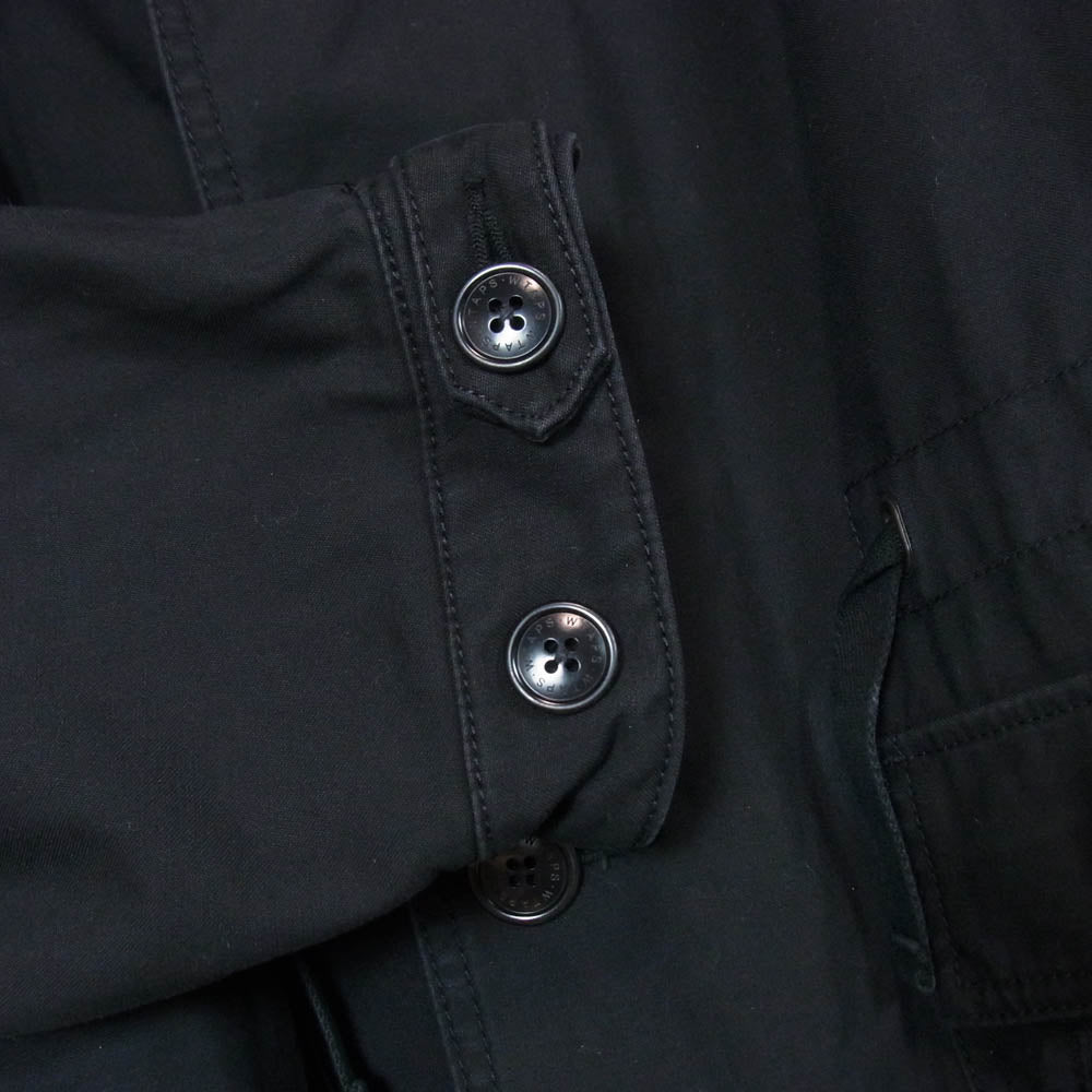 WTAPS ダブルタップス 18SS 181WVDT-JKM01 PEEP JACKET NYCO SATIN ピープ ジャケット コットンサテン アウター ノーカラー コート ブラック系 1【中古】