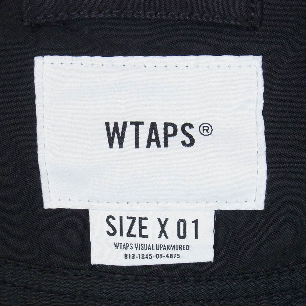 WTAPS ダブルタップス 18SS 181WVDT-JKM01 PEEP JACKET NYCO SATIN ピープ ジャケット コットンサテン アウター ノーカラー コート ブラック系 1【中古】