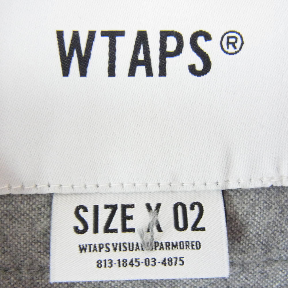 WTAPS ダブルタップス 19SS 191TQDT-SHM03 LEAGUE SS SHIRT COTTON.OXFORD ベースボールシャツ 刺繍ロゴ 半袖シャツ グレー系 X02【中古】