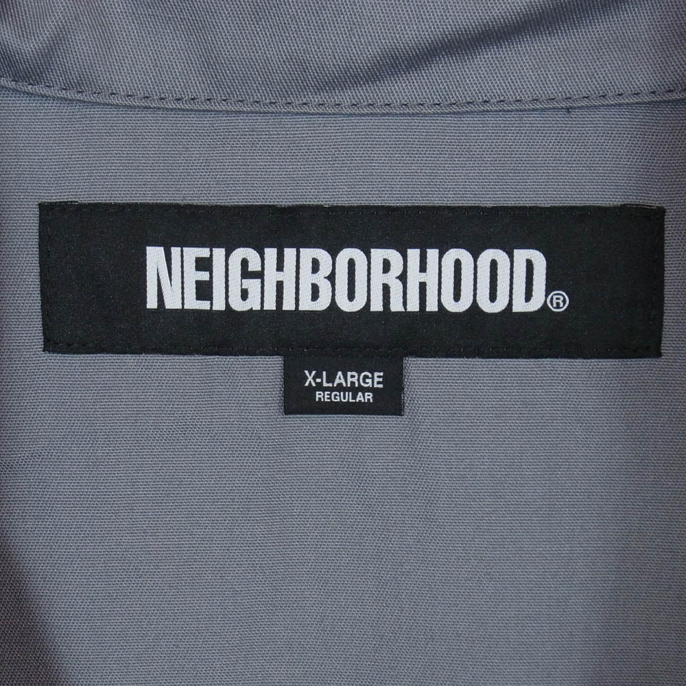 NEIGHBORHOOD ネイバーフッド 22AW 222TSNH-JKM03 FRONT ZP JK.EC バックロゴプリント フロントジップジャケット グレー系 XL【極上美品】【中古】