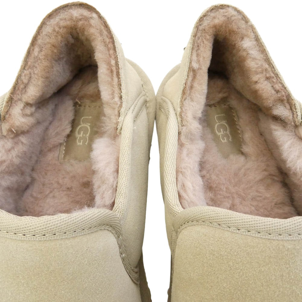 UGG アグ 3010 KENTON ケントン スエード ボア スリッポン シューズ ベージュ系 27cm【極上美品】【中古】 UGG アグ 3010 KENTON ケントン スエード ボア スリッポン シューズ