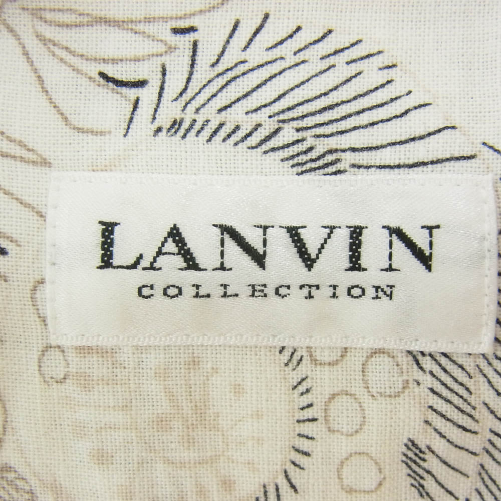 LANVIN ランバン COLLECTION コレクション リネン混 半袖 シャツ オフホワイト系 サイズ表記無【中古】