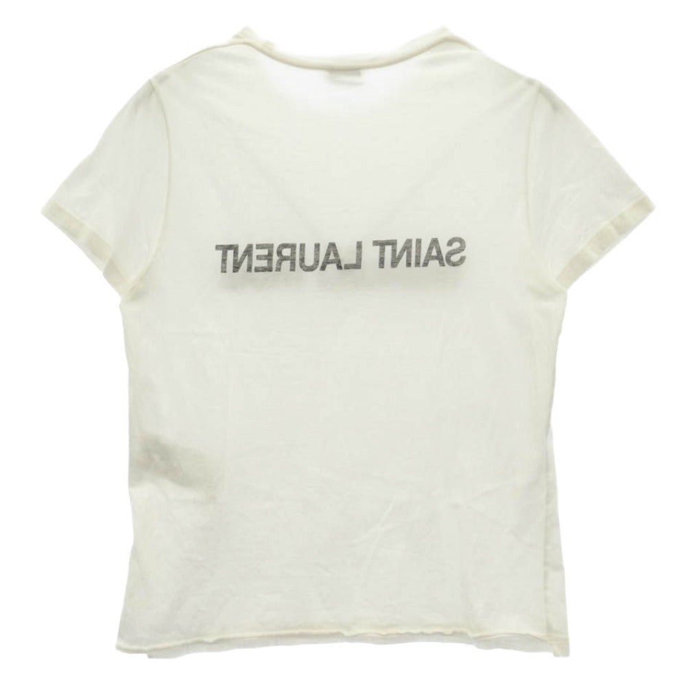 SAINT LAURENT サンローラン 663278 Y36HE Reverse Logo Tee リバース ロゴ プリント 半袖 Tシャツ カットソー ホワイト系 M【中古】