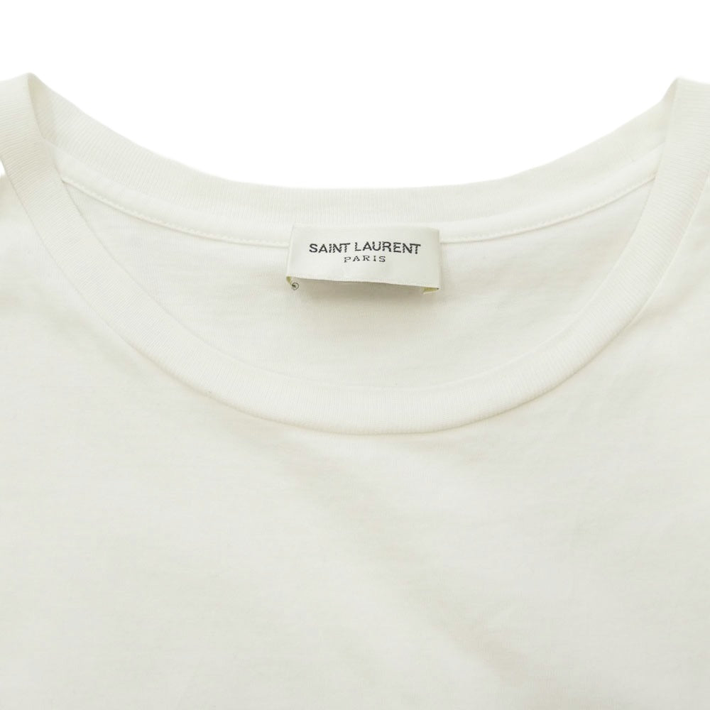 SAINT LAURENT サンローラン 663278 Y36HE Reverse Logo Tee リバース ロゴ プリント 半袖 Tシャツ カットソー ホワイト系 M【中古】