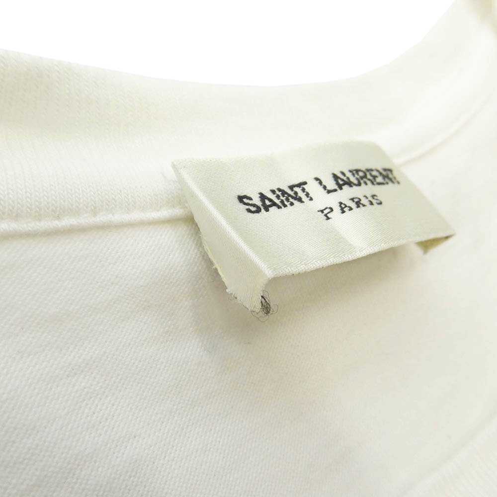 SAINT LAURENT サンローラン 663278 Y36HE Reverse Logo Tee リバース ロゴ プリント 半袖 Tシャツ カットソー ホワイト系 M【中古】