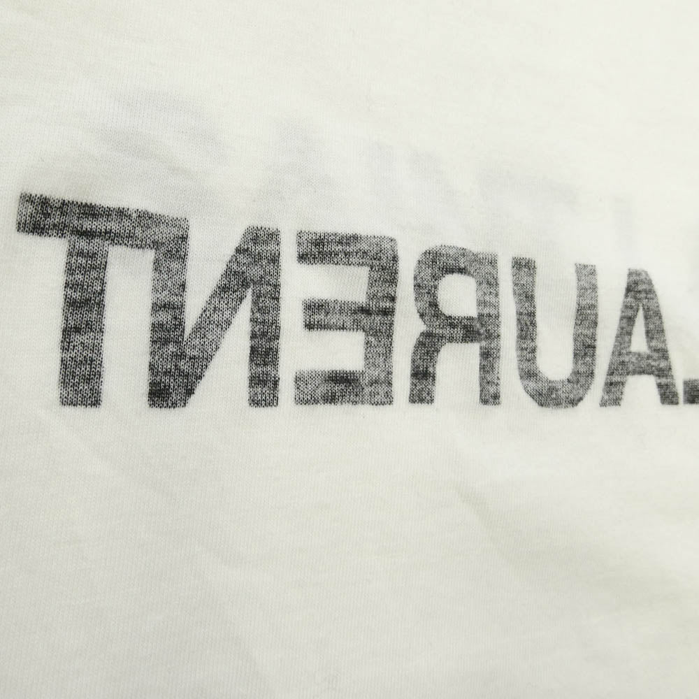 SAINT LAURENT サンローラン 663278 Y36HE Reverse Logo Tee リバース ロゴ プリント 半袖 Tシャツ カットソー ホワイト系 M【中古】