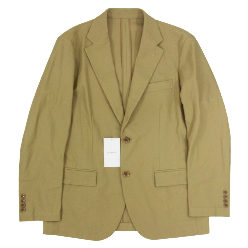 SOPHNET. ソフネット 24SS SOPH-240020 HIGH TWISTED WASHER COTTON SERGE 2BUTTON JACKET コットン 2ボタン ジャケット テーラードジャケット ベージュ系 S【新古品】【未使用】【中古】