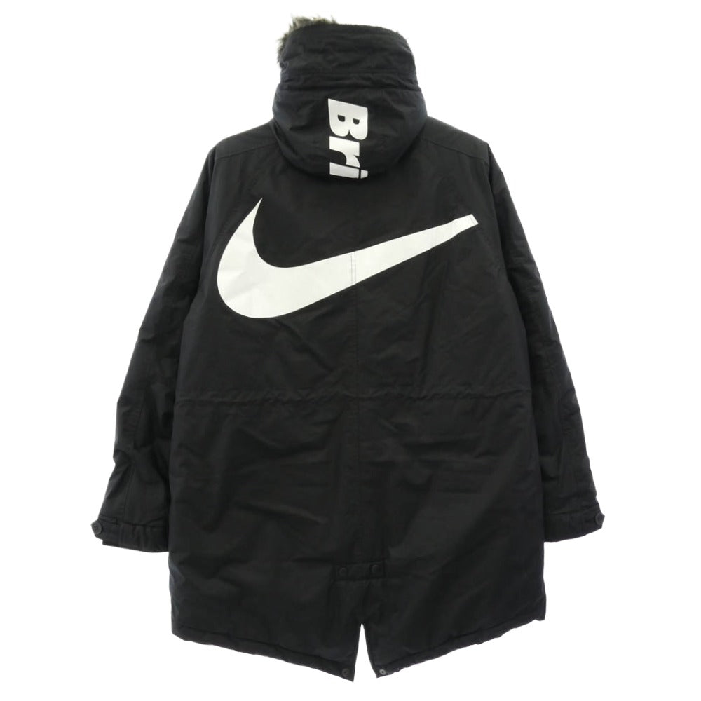 F.C.R.B. エフシーアールビー NIKE ナイキ 789531-010 × NIKE STORM FIT BIG SWOOSH BENCH COAT ナイキ ストームフィット ビッグスウッシュ ロゴ 中綿 ベンチ コート ブラック系 M【中古】